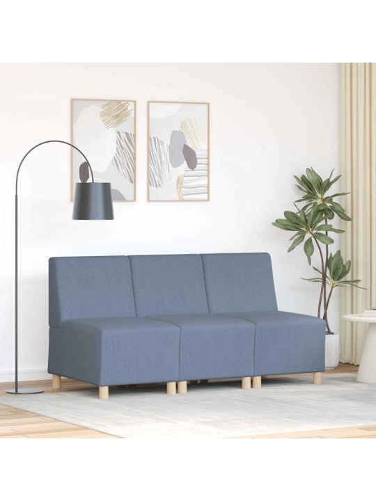 Modulārais bezrku dīvāns 3 pcs zila 55 x 74 x 82 cm
