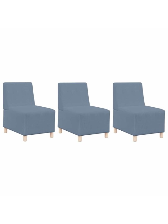 Modulārais bezrku dīvāns 3 pcs zila 55 x 74 x 82 cm