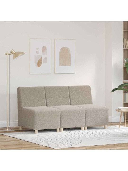 Modulārais bezrku dīvāns 3 pcs gaiši pelēka 55 x 74 x 82 cm