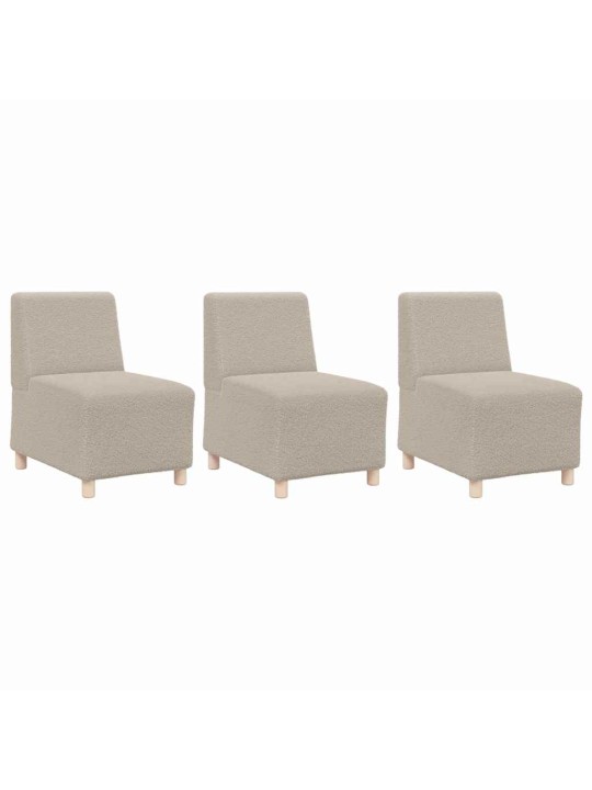 Modulārais bezrku dīvāns 3 pcs gaiši pelēka 55 x 74 x 82 cm