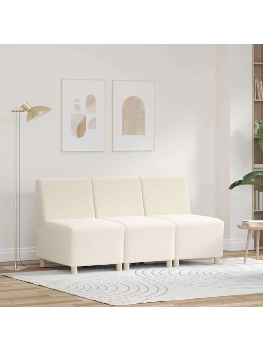 Modulārais bezrku dīvāns 3 pcs krēmkrāsa 55 x 74 x 82 cm