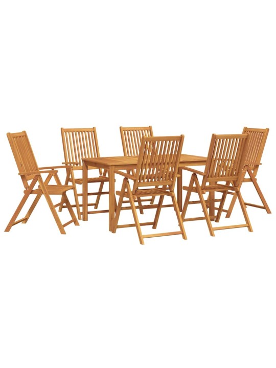 Dārza ēdamgalds saliekams 7 pcs brūna akācijas masīvkoks