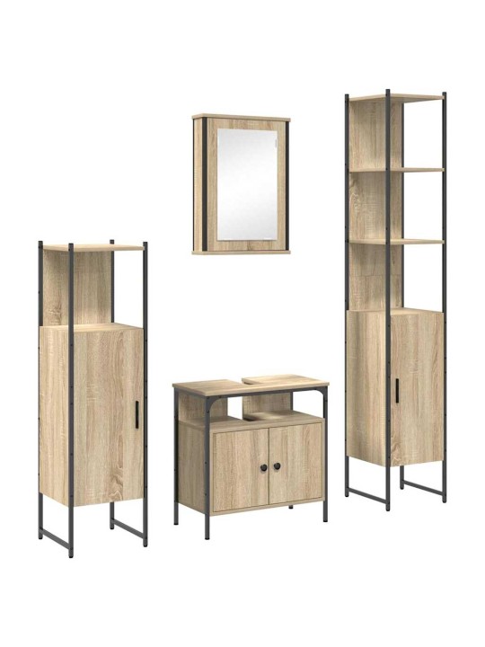 Vannas istabas mēbeļu komplekts ar plauktu 4 pcs sonomas ozola
