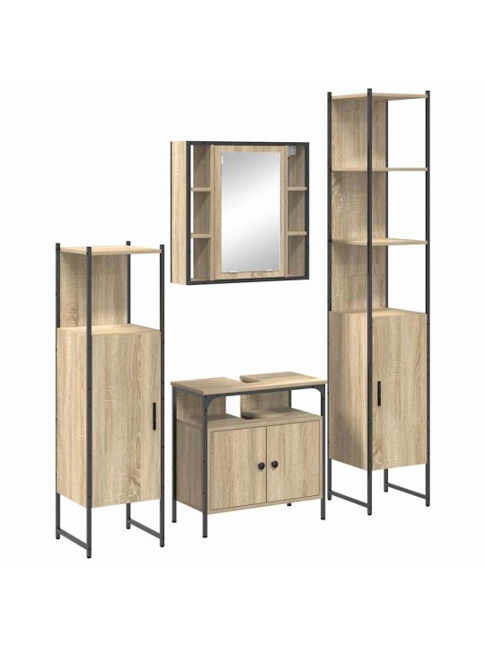 Vannas istabas mēbeļu komplekts ar plauktu 4 pcs sonomas ozola
