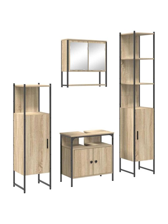 Vannas istabas mēbeļu komplekts ar plauktu 4 pcs sonomas ozola