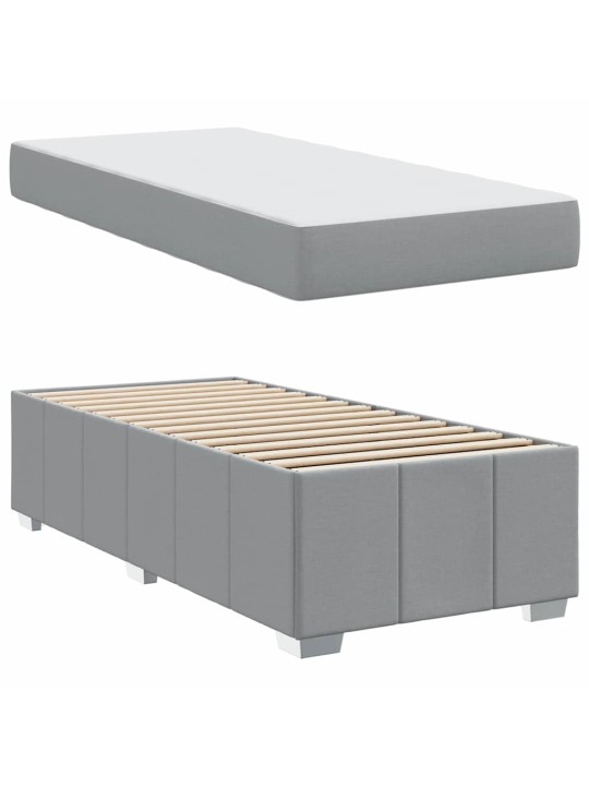 Gultas rāmis ar matraci gaiši pelēka 80 x 200 cm audums
