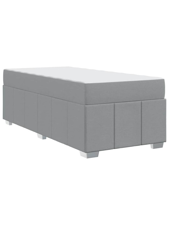 Gultas rāmis ar matraci gaiši pelēka 80 x 200 cm audums