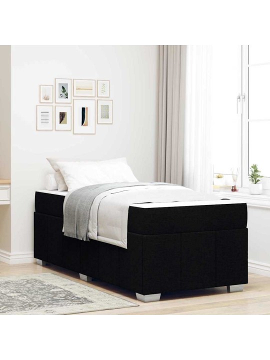 Gultas rāmis ar matraci melna 80 x 200 cm audums