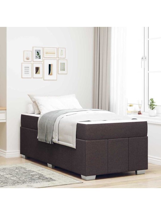 Gultas rāmis ar matraci tumši brūna 80 x 200 cm audums