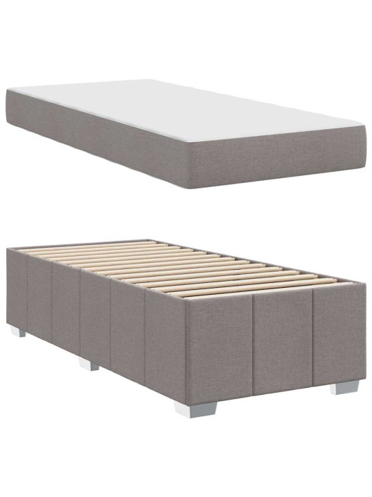 Gultas rāmis ar matraci pelēkbrūna 80 x 200 cm audums