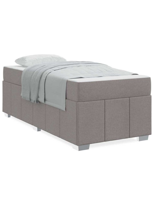 Gultas rāmis ar matraci pelēkbrūna 80 x 200 cm audums