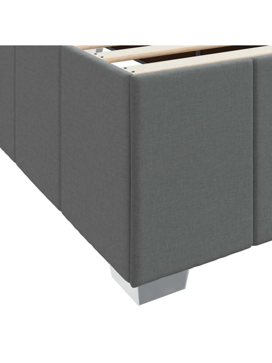 Gultas rāmis ar matraci tumši pelēka 90 x 190 cm audums