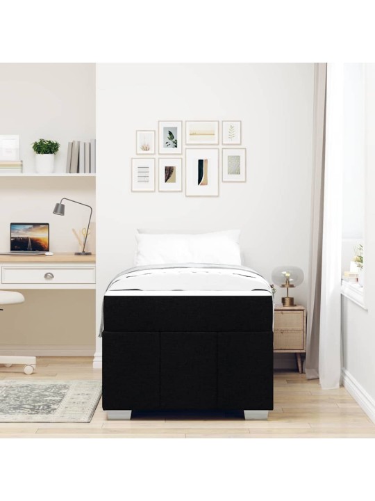 Gultas rāmis ar matraci melna 90 x 190 cm audums