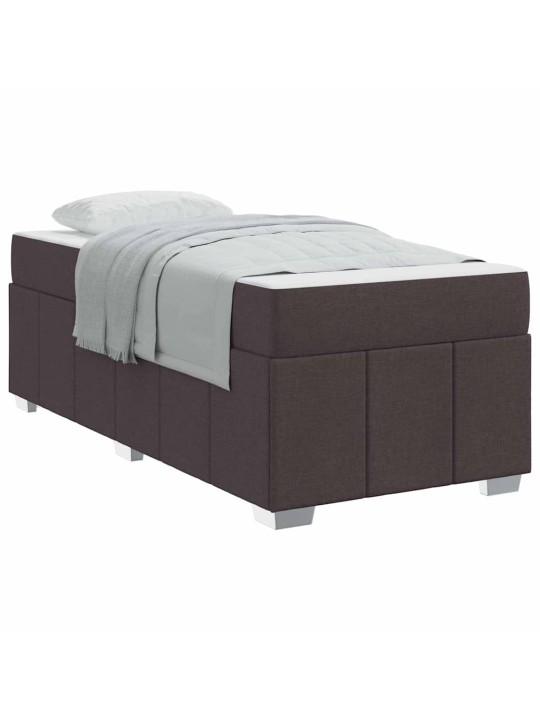 Gultas rāmis ar matraci tumši brūna 90 x 190 cm audums