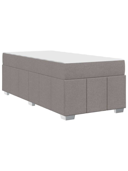 Gultas rāmis ar matraci pelēkbrūna 90 x 190 cm audums