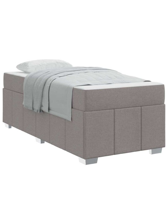 Gultas rāmis ar matraci pelēkbrūna 90 x 190 cm audums