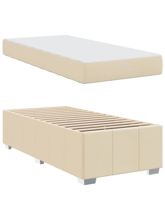 Gultas rāmis ar matraci krēmkrāsa 100 x 200 cm audums