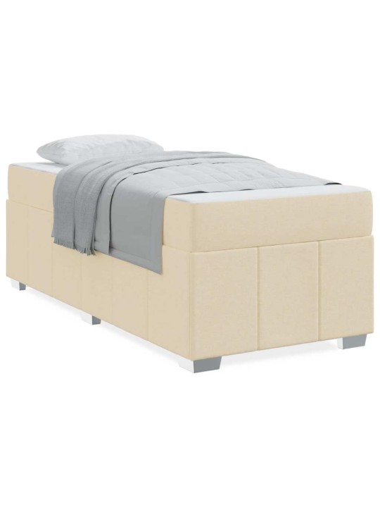 Gultas rāmis ar matraci krēmkrāsa 100 x 200 cm audums