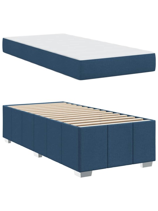 Gultas rāmis ar matraci zila 120 x 190 cm audums