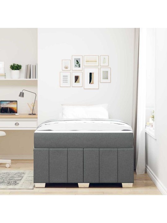 Gultas rāmis ar matraci tumši pelēka 120 x 200 cm audums