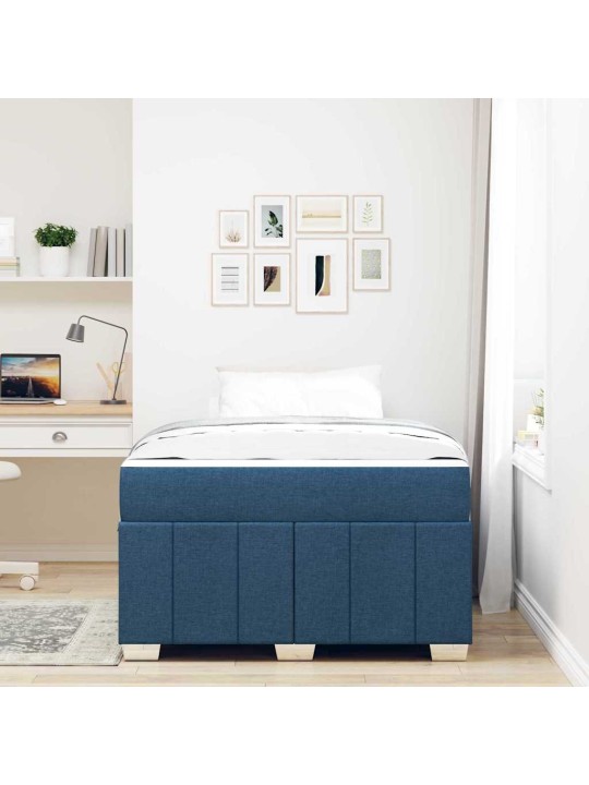 Gultas rāmis ar matraci zila 120 x 200 cm audums