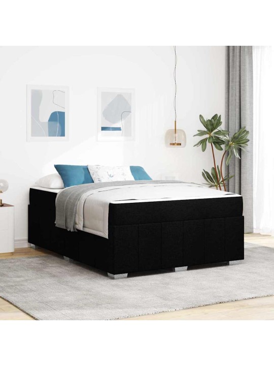 Gultas rāmis ar matraci melna 140 x 200 cm audums