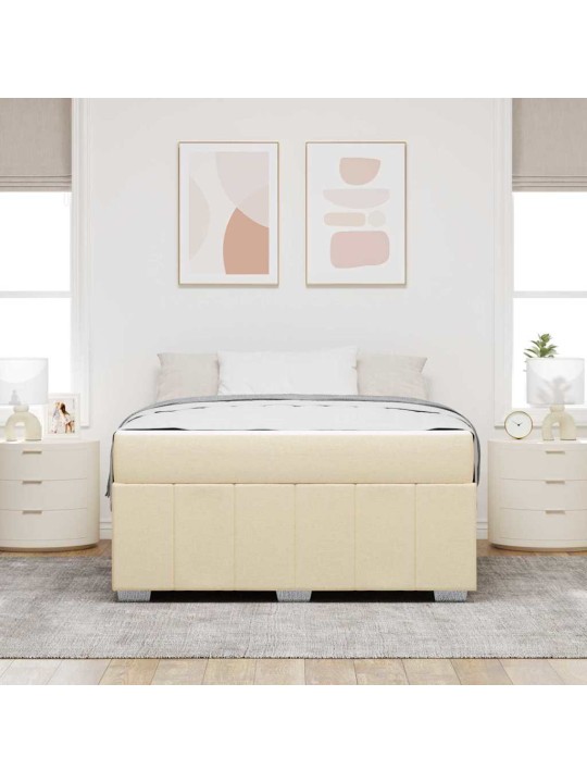 Gultas rāmis ar matraci krēmkrāsa 140 x 200 cm audums
