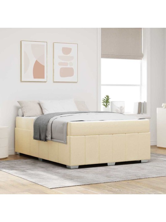 Gultas rāmis ar matraci krēmkrāsa 160 x 200 cm audums
