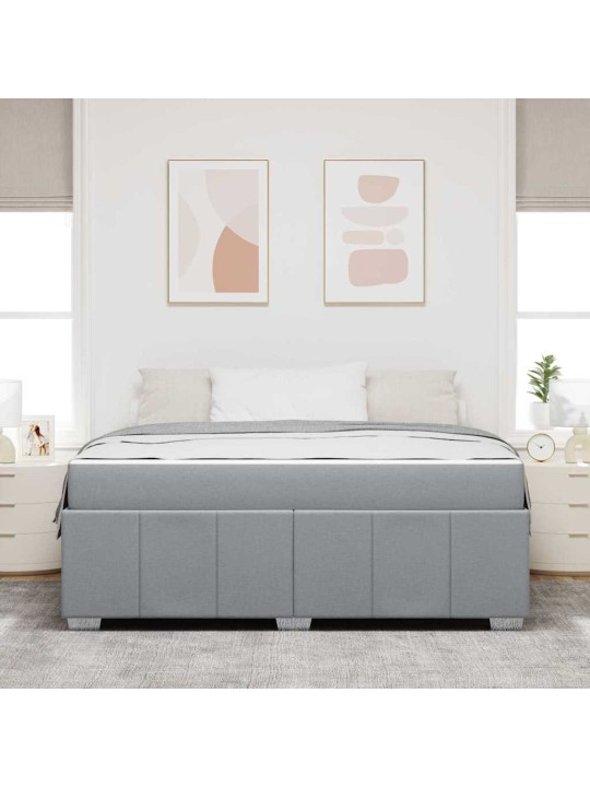 Gultas rāmis ar matraci gaiši pelēka 180 x 200 cm audums