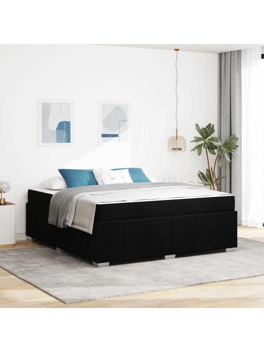 Gultas rāmis ar matraci melna 180 x 200 cm audums