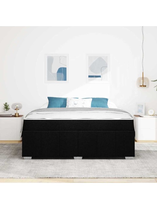 Gultas rāmis ar matraci melna 180 x 200 cm audums