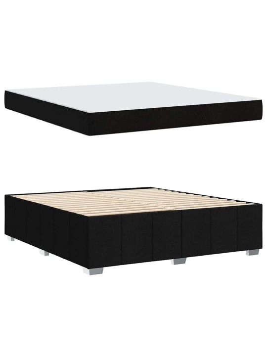 Gultas rāmis ar matraci melna 180 x 200 cm audums