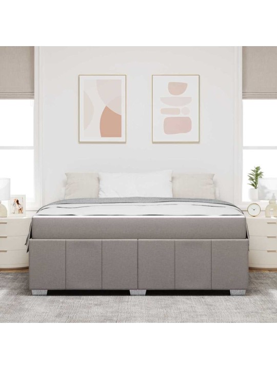 Gultas rāmis ar matraci pelēkbrūna 180 x 200 cm audums