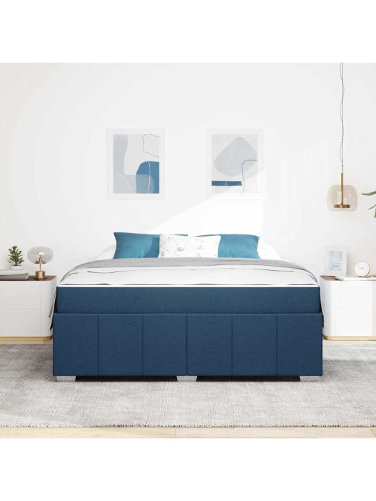 Gultas rāmis ar matraci zila 180 x 200 cm audums