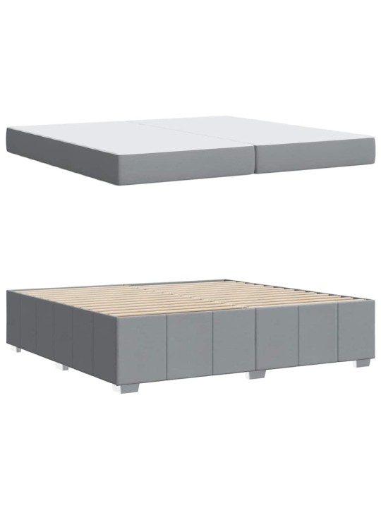 Gultas rāmis ar matraci gaiši pelēka 200 x 200 cm audums