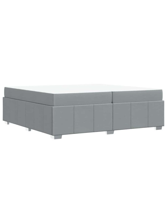 Gultas rāmis ar matraci gaiši pelēka 200 x 200 cm audums