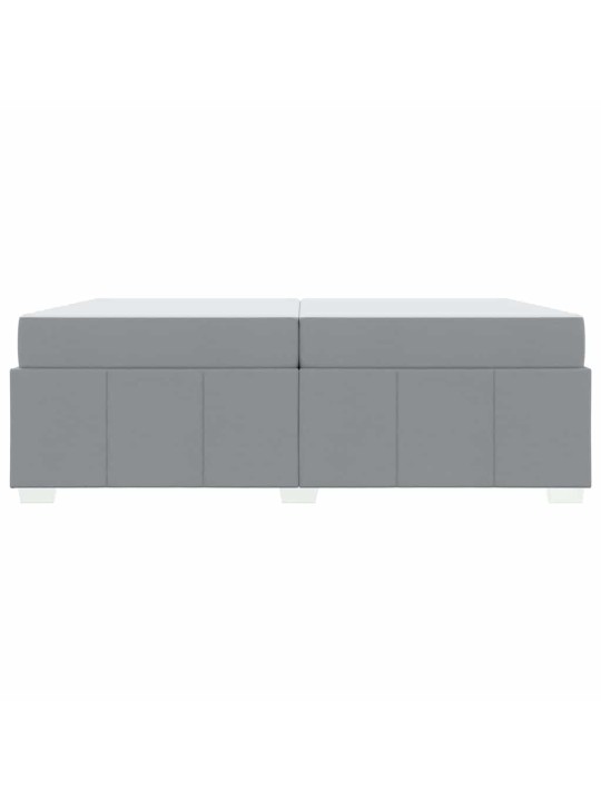 Gultas rāmis ar matraci gaiši pelēka 200 x 200 cm audums