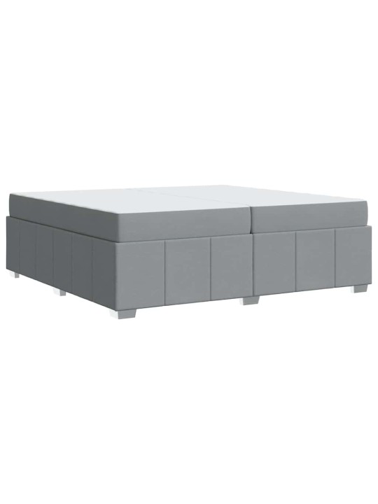 Gultas rāmis ar matraci gaiši pelēka 200 x 200 cm audums