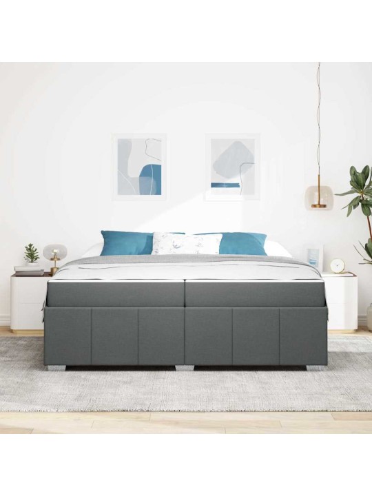 Gultas rāmis ar matraci tumši pelēka 200 x 200 cm audums