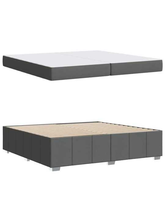 Gultas rāmis ar matraci tumši pelēka 200 x 200 cm audums