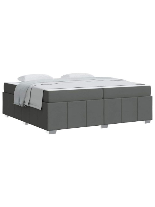 Gultas rāmis ar matraci tumši pelēka 200 x 200 cm audums