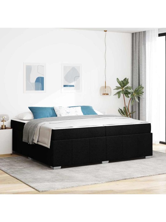 Gultas rāmis ar matraci melna 200 x 200 cm audums