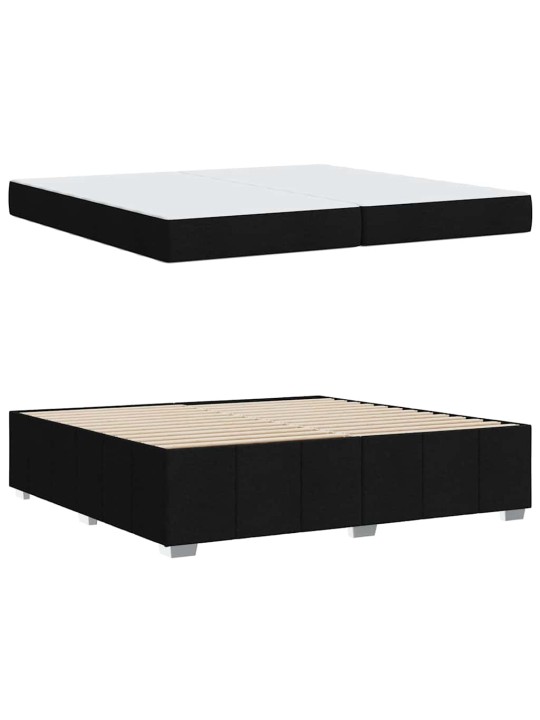 Gultas rāmis ar matraci melna 200 x 200 cm audums