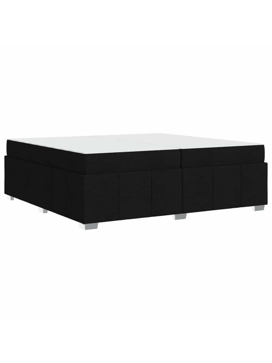 Gultas rāmis ar matraci melna 200 x 200 cm audums