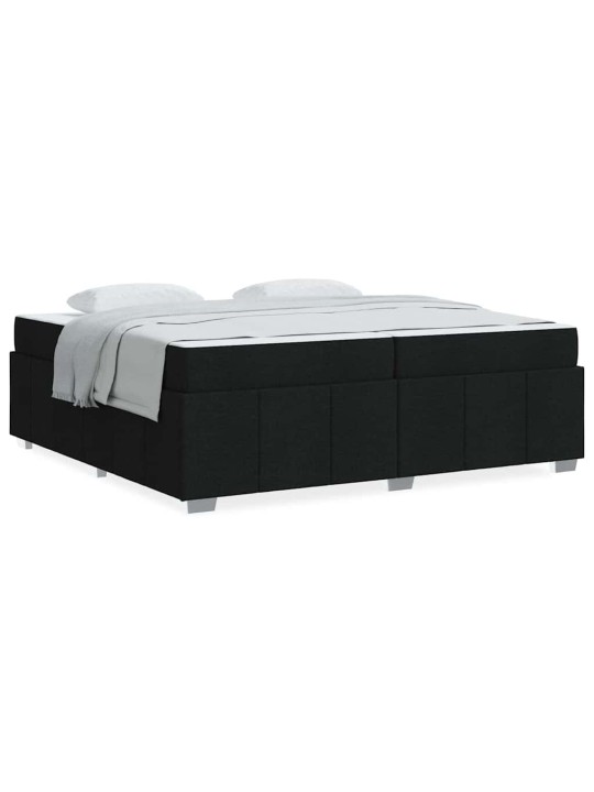 Gultas rāmis ar matraci melna 200 x 200 cm audums