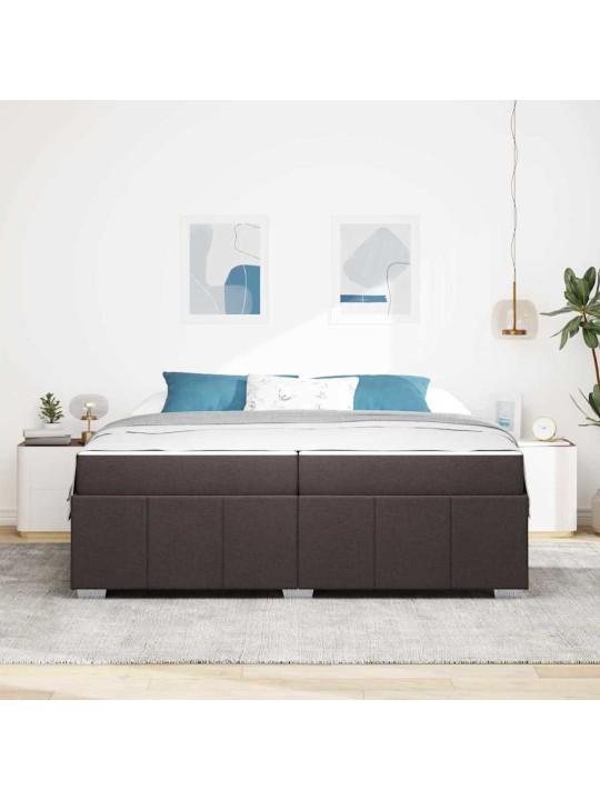 Gultas rāmis ar matraci tumši brūna 200 x 200 cm audums