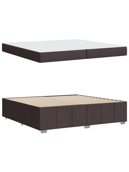 Gultas rāmis ar matraci tumši brūna 200 x 200 cm audums