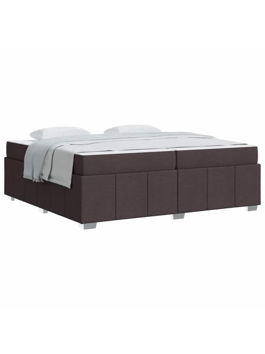 Gultas rāmis ar matraci tumši brūna 200 x 200 cm audums
