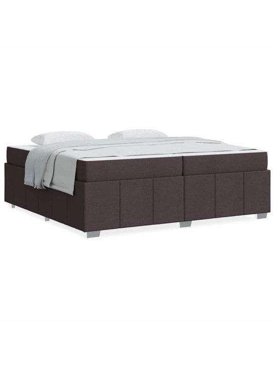 Gultas rāmis ar matraci tumši brūna 200 x 200 cm audums