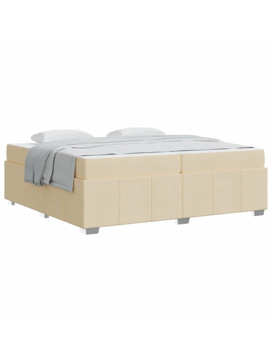 Gultas rāmis ar matraci krēmkrāsa 200 x 200 cm audums